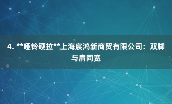 4. **哑铃硬拉**上海宸鸿新商贸有限公司：双脚与肩同宽